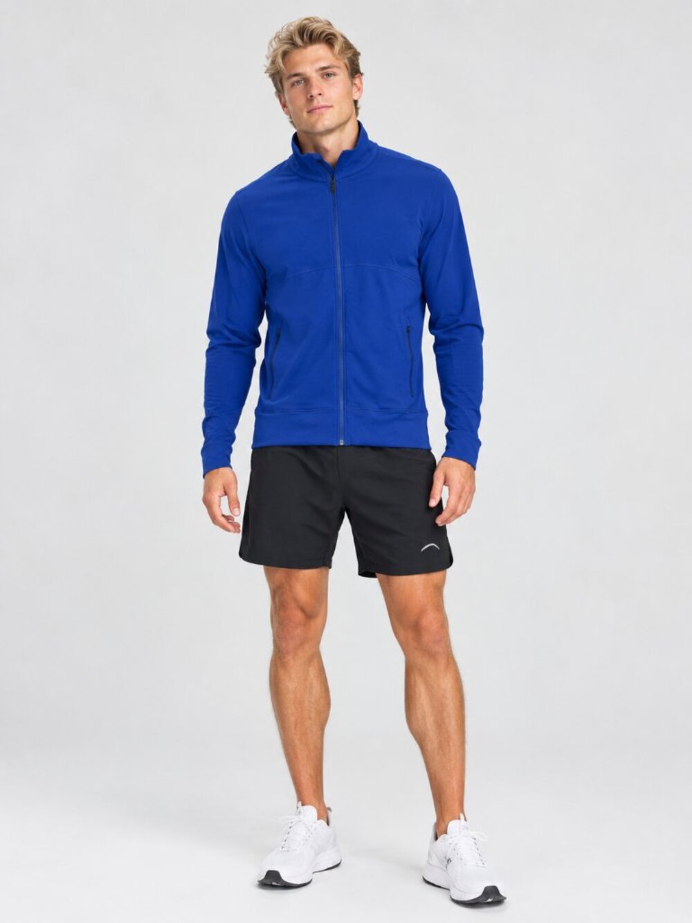 NWT Endeavor Mens Full Zip Jacket True Blue Small Cooling Performance Workout